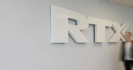 RTX logo on wall