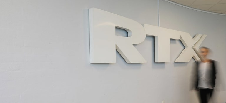 RTX logo on wall