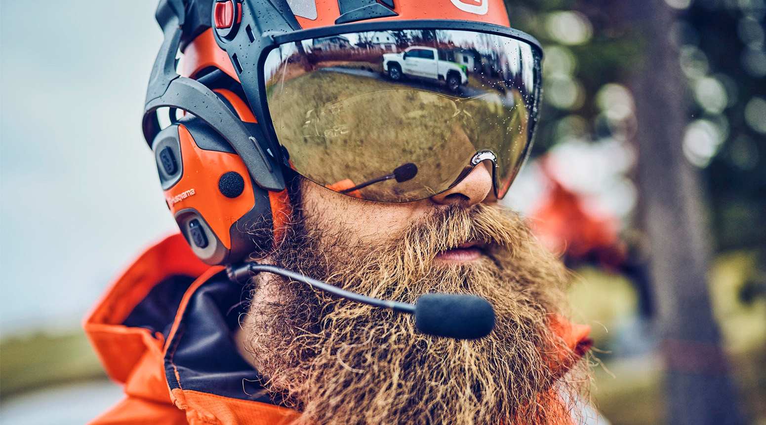 Husqvarna employee with RTX TeamEngage® Dynamic intercom