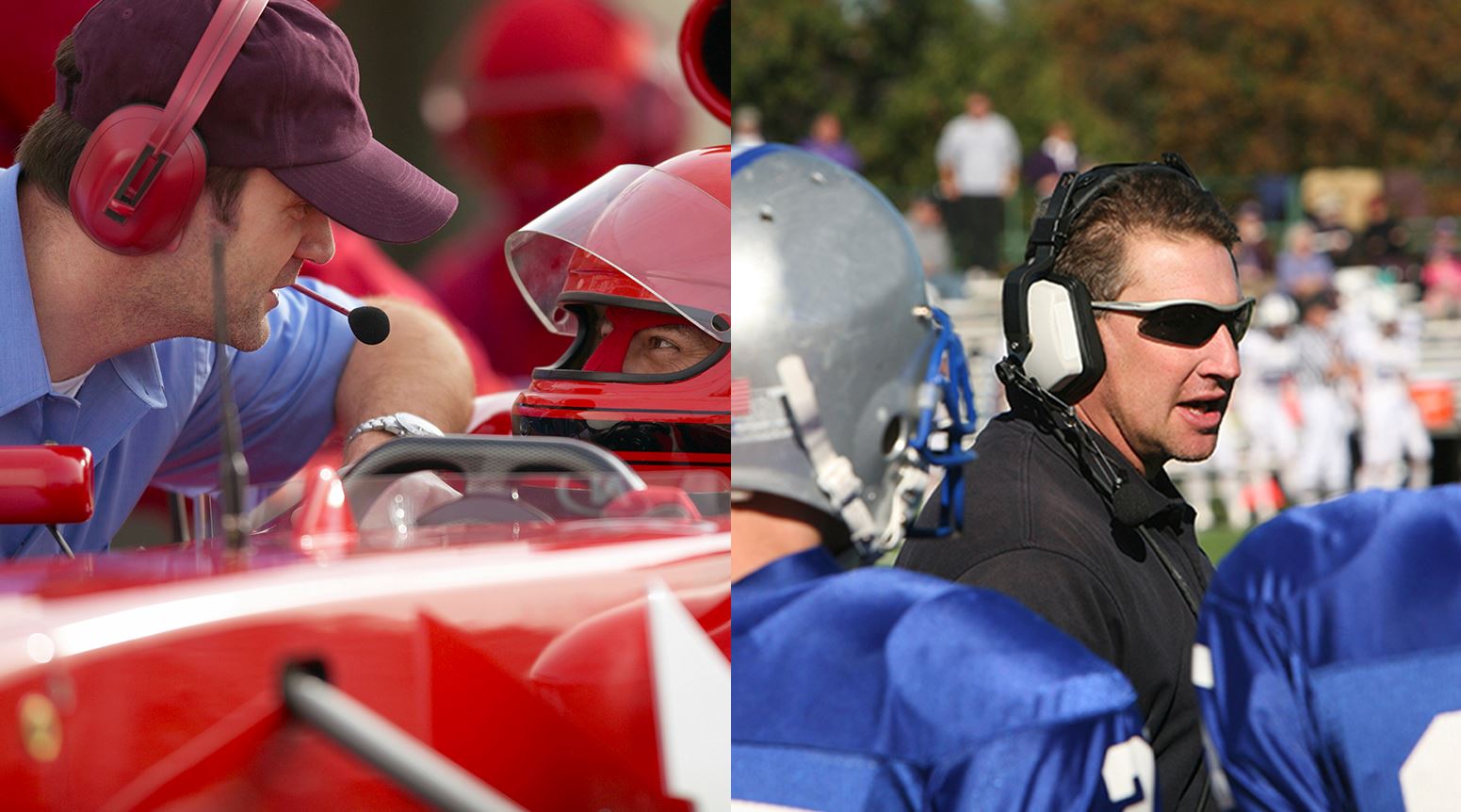 RTX intersom solution at sports events like race car driving and American football